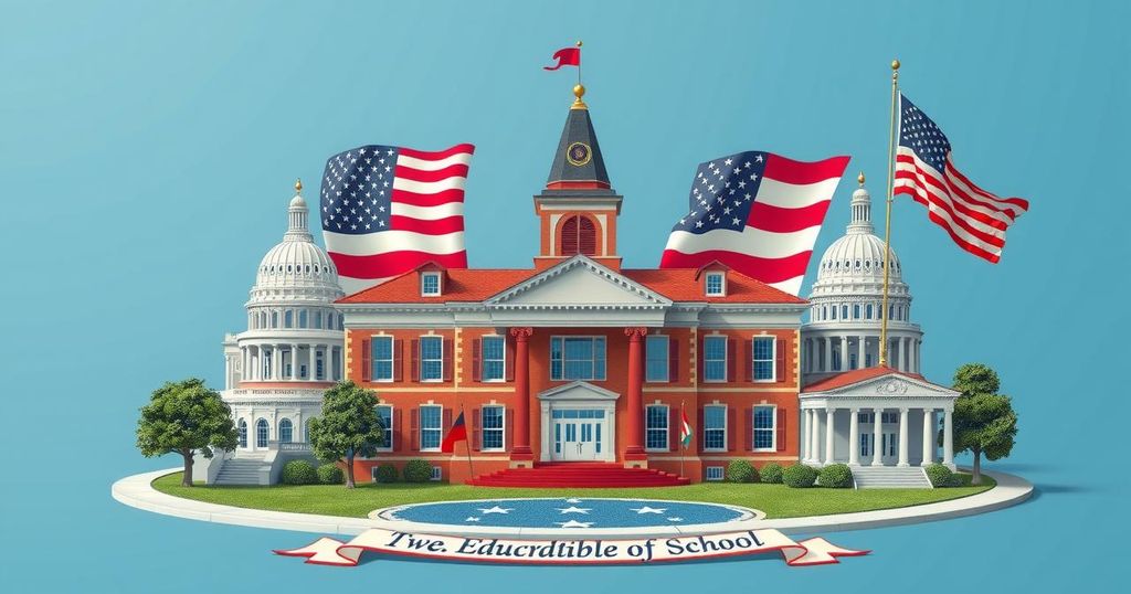 Éducation américaine sous la présidence de Trump, mettant l'accent sur l'expansion des choix scolaires et la direction républicaine.