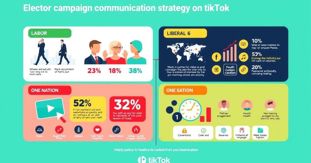 Analyse des tendances électorales sur TikTok illustrant les principaux partis et leur approche de la campagne.